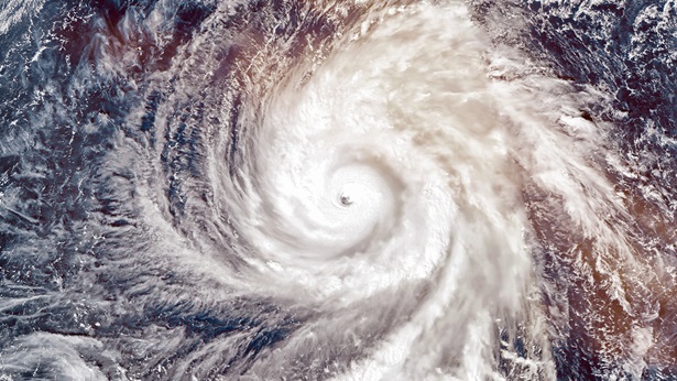 Satellite view of a hurricane
